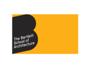 Barlett School of Architecture logo with white text inside a black B and yellow background