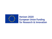 Horizon 2020 blue text logo with EU flag on the left